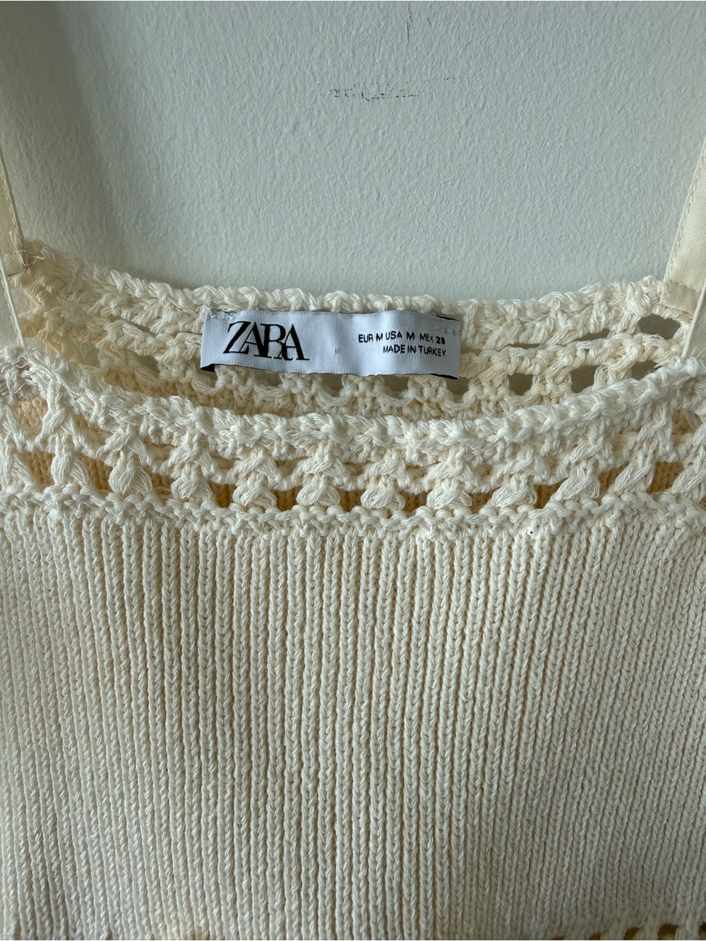 Zara Babydoll Cropped Cotton Crochet Tank - Picture 4 of 5